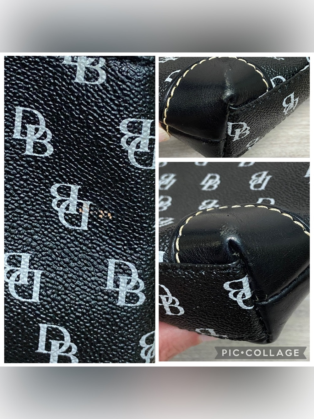 Dooney & Bourke Gretta Crossbody Monogram Purse Black & White - Picture 12 of 12